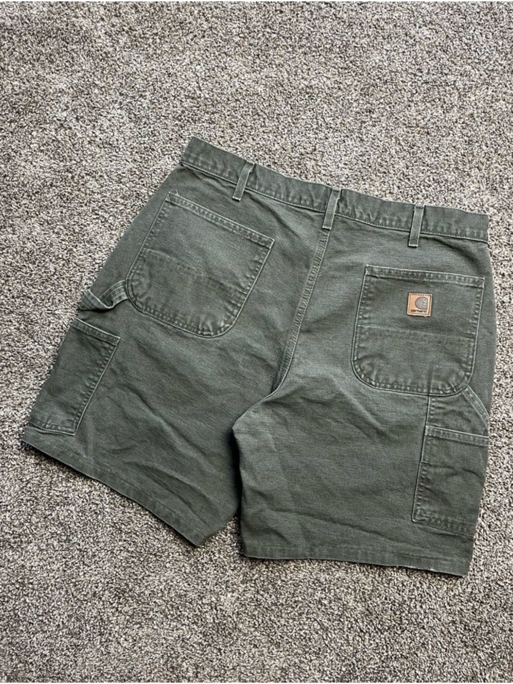 Carhartt Olive Green Canvas Cargo Shorts